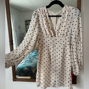 Urban Outfitters Polka Dot Mini Dress with puff sleeves